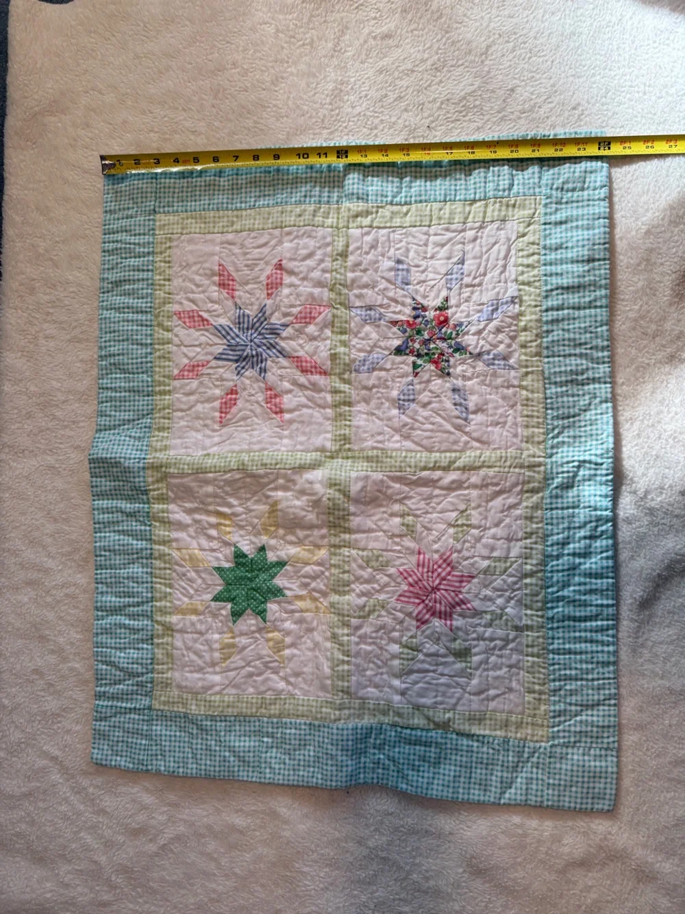 Handmade Star Patchwork Standard Size Pillowcases in Pastel